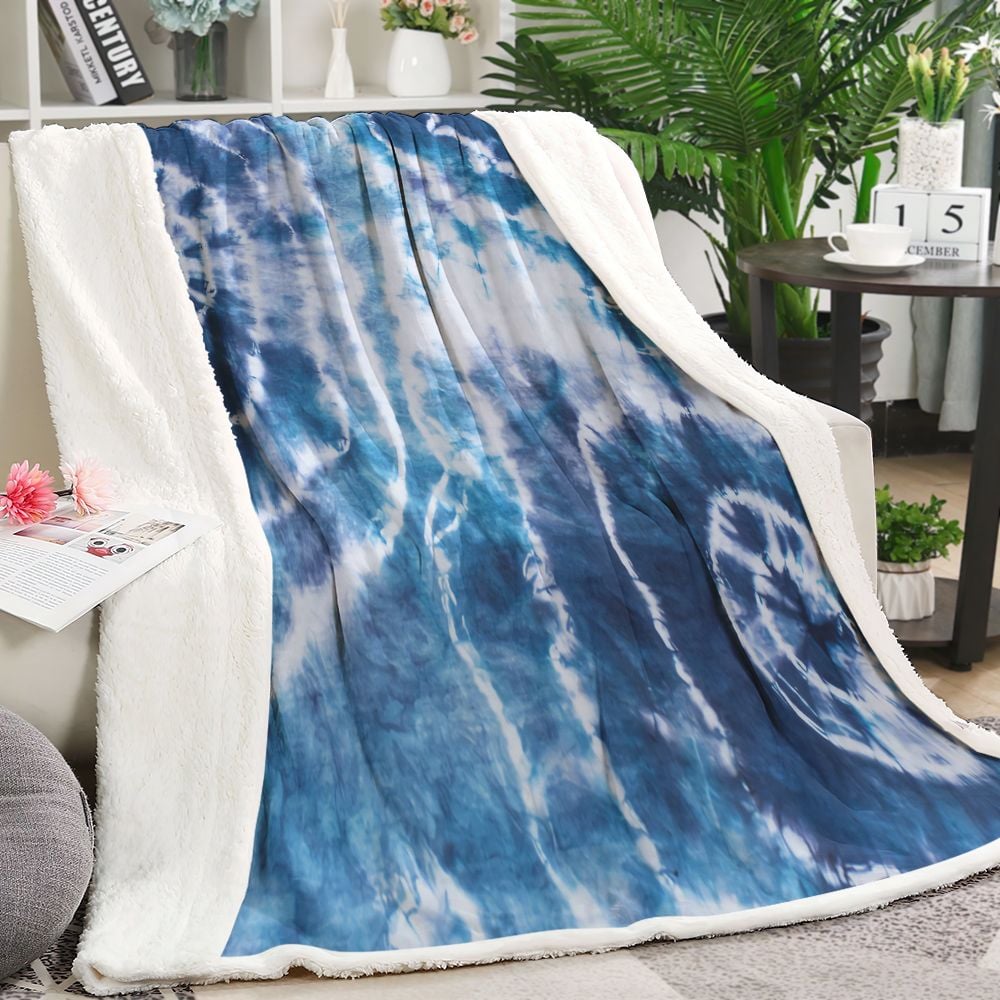 Tie Warm And Cozy Fleece Blanket, Tie Dye GS CL Sherpa Fleece Blanket